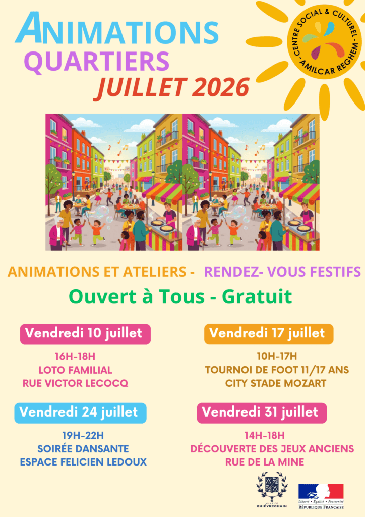 affiche animation de quartier juillet