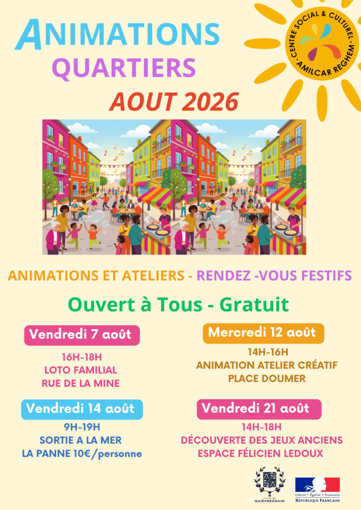 affiche animations de quartier aout